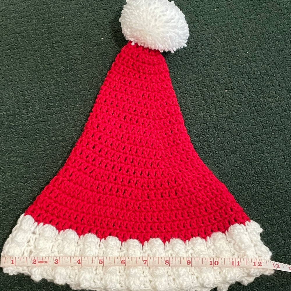 Handmade crochet unisex Santa Hat
